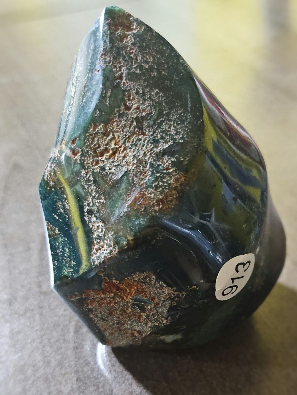 Polished Mixed With RAW - Green Ocean Jasper